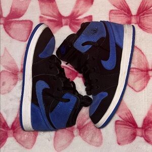 Jordan Kids Black and Blue Sneakers